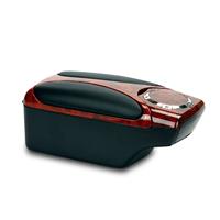 Accoudoir Ergodyn, universel en aspect bois et cuir, avec anneau en chrome