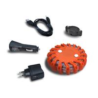 Lampe d�avertissement, LED, avec batt�rie, �tanche jusqu'� 10m, fixation magn�tique, 9 programmes