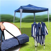 Gartenpavillon Nordsee I, Falt-Pavillon 3 x 3 m, blau, Material Polyester 160G, Klapp-Faltmechanismus, wasserabweisend, inkl. Tasche