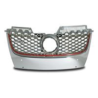K�hlergrill JOM - Golf 5, im -GTI-Look-, mit Wabengitter, in Chrom und roter Umrandung