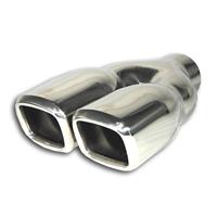 Embout d��chappement, double carr�, adaptateur Y, 2 x 80x70mm, 230mm, avec absorbeur, homologation CEE