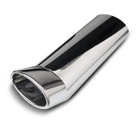 Tailpipe, oval, upswept, 120x80mm, 350mm, with absorber, EC approved