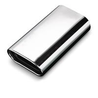 Tailpipe, oval, straight cut, 150x75mm, 290mm, with absorber, EC approved