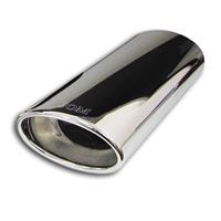 Tailpipe, oval, slash cut, 120x80mm, 300mm, with absorber, EC approved