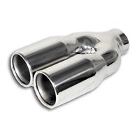 Embout d��chappement, double rond, adaptateur Y, 2x76mm, 240mm, connexion � 52, homologation CEE