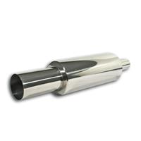 PowerFlow Edelstahl - Schalld�mpfer runder K�rper, 152 x 368, 693mm, Anschlu� 58mm, Endrohr 180 x 100
