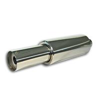 PowerFlow Edelstahl-Schalld�mpfer, runder K�rper, Silencer wechselbar, 127 x 305, 550mm, Einla� 58mm, ohne T�V