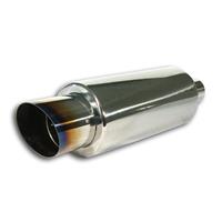 PowerFlow Edelstahl-Schalld�mpfer, runder K�rper, 140 x 305, 500mm, Einla� 58mm, ohne T�V