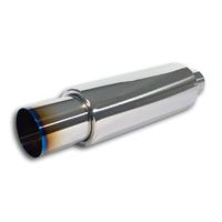 PowerFlow Edelstahl-Schalld�mpfer, runder K�rper, 114 x 305, 464mm, Einla� 58mm, ohne T�V