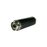 PowerFlow Schalld�mpfer, runder K�rper, Carbon-Look, Absorber herrausnehmbar, 127 x 317, 413mm, Einla� 58mm, ohne T�V