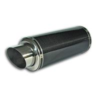 PowerFlow Edelstahl - Schalld�mpfer runder K�rper, 152 x 360, 494mm, Anschlu� 58mm