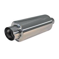 Universal Edelstahl Schalld�mpfer, runder K�rper, Silencer wechselbar, 140 x 300, 450mm, Anschlu� 58mm