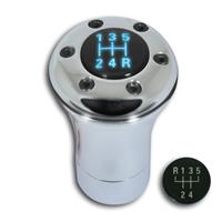 Gear knob, universal, polished aluminium, JOM GP-LuxShifter, blue