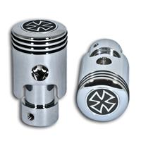 Pommeau, universel, aspect piston avec Iron Cross, chrome