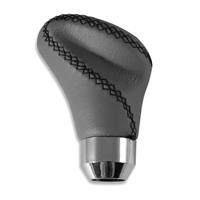 Pommeau, universel, simili cuir gris et coutures noires, JOM Leatherline