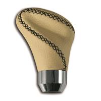 Schaltknauf, universal, Kunstleder, mit schwarzer Ziernaht, JOM Leatherline, beige