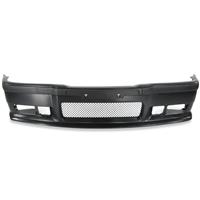 Bumper, JOM, front, BMW E36, 3-series sport look, with removable mesh and spoiler lip, grey