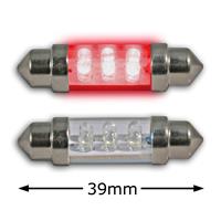 LED-Sofitte rot, 6 LED/1.8 mm, 39 mm, 0.48 W, DC12V (2 St.)