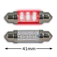 LED-Sofitte rot, 6 LED/1.8 mm, 41 mm, 0.48 W, DC12V (2 St.)