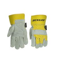 Montagehandschuhe Dunlop Rindslede gelb grau