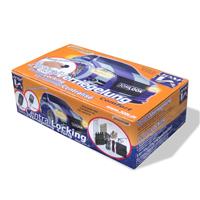 Central locking system, universal with 2 remote control in foldable key, 4 motors