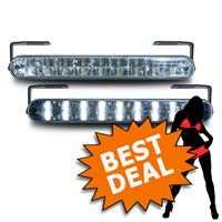 Tagfahrlicht & Positionsleuchte, 12V & 24V, 18 LED mit Dimmfunktion,  abgeschr�gt, klar/chrom, mit Test Funktion