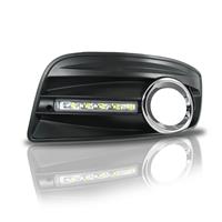 Daytime running light, LED, car-specific mounting kit for VW Golf 5 GT + GTI, 5 LED, chrome, chrome frame for fog lights inclusive