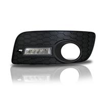 Daytime running light, LED, car-specific mounting kit for VW Golf 5 GTi, 10 LED, chrome (for cars with fog light)