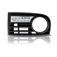 Daytime running light, LED, VW Golf 5 car-specific mounting kit, 6 LED (for vehicles with fog lights), chrome