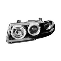Scheinwerfer, AE-Design, Opel Astra F Bj. 91-94, Xenon-Optik-Linse, 2 Standlichtringe, inkl. Blinker, Klarglas / schwarz