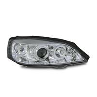 Scheinwerfer, AE-Design, Opel Astra G Bj. 98-03, Xenon-Optik-Linse, 2 Standlichtringe, inkl. Blinker, Zusatzbeleuchtung: 3 LED, inkl., mit LWR, Klarglas / chrom
