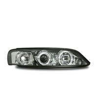 Scheinwerfer, AE-Design, Opel Vectra Bj. 96-98, Xenon-Optik-Linse, 2 Standlichtringe, inkl. Blinker, Vorbereitung f�r elek. LWR, Klarglas / chrom