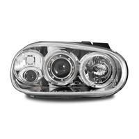 Scheinwerfer, AE-Design, VW Golf 4, Xenon-Optik-Linse, 2 Standlichtringe, Vorbereitung f�r elek. LWR, mit Nebelscheinwerfer, Klarglas / chrom