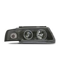 Scheinwerfer, AE-Design, VW Passat (3B) Bj. 97-00, Xenon-Optik-Linse, 2 Standlichtringe, inkl. Blinker, Vorbereitung f�r elek. LWR, Klarglas / schwarz