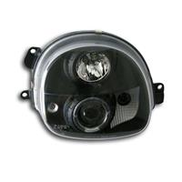 1 Satz (links, rechts)  Hauptscheinwerfer Renault Twingo 93-03 Klarglas / Schwarz, Projektorlinse, 1 Halogen Ringe, mit Abblendlichtfunktion, inklusive Blinkleuchten