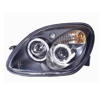1 Satz (links, rechts) AE Hauptscheinwerfer Mercedes SLK 96-02 (R170), Klarglas / Schwarz, Projektorlinse, 2  Halogen Ringe, LWR, inklusive Blinkleuchten