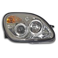 AE - Projektor Scheinwerfer, Mercedes SLK 96-02 (R170), Klarglas/schwarz, 2 Standlicht-Ringe