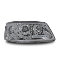 Headlights, DRL design, VW T5  03-, xenon-look lense, built-in indicator, clear/chrome