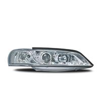 Headlights, DRL design, Opel Vectra B 99-02, xenon-look lense, built-in indicator, levelling control, clear/chrome
