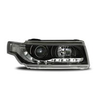 Scheinwerfer, Tagfahrlicht Design, VW Passat Bj. 93-97,  Xenon-Optik-Linse, inkl. Blinker, Vorbereitung f�r elek. LWR,Klarglas / schwarz