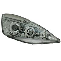 Scheinwerfer, AE-Design, Honda Jazz Bj. 08- , Xenon-Optik-Linse, 2 Standlichtringe, inkl. Blinker, mit LWR, Klarglas / chrom