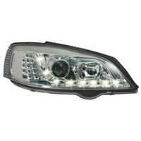 1 Satz (links, rechts) Hauptscheinwerfer Opel Astra G 98-04, 3/5 T�ren, in Tagfahrtlicht Design, Klarglas / Chrom, LWR, inklusive LED Blinkleuchten