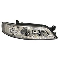 1 Satz (links, rechts) Hauptscheinwerfer Opel Vectra  96-02, in Tagfahrtlicht Design, Klarglas / Chrom, LWR, inklusive LED Blinkleuchten
