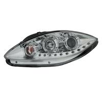 Scheinwerfer, Tagfahrlicht Design, Seat Leon (1P) Bj. 09.05-, Xenon-Optik-Linse, inkl. Blinker, Vorbereitung f�r elek. LWR, Klarglas / schwarz