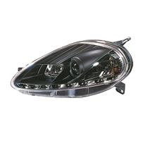 Fiat Punto Scheinwerfer 1 Satz (rechts/links) Bj. 05-09, Tagfahrlicht Design, Klarglas/Schwarz, Xenon-Optik-Linse, inklusive Blinker, mit Motor f�r LWR