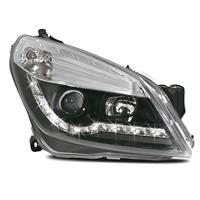 Scheinwerfer, Tagfahrlicht Design, Opel Astra H Bj. 04-, Xenon-Optik-Linse, inkl. Blinker, LWR mit Motor, Klarglas/schwarz