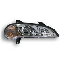 Scheinwerfer, Tagfahrlicht Design, Opel Tigra Bj. 93-98, Xenon-Optik-Linse, inkl. Blinker, mit LWR, Klarglas/chrom