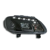 Scheinwerfer, Tagfahrlicht Design, VW Touran Bj. 03-05, Caddy Bj. 05-, Xenon-Optik-Linse, inkl. Blinker, mit LWR, Klarglas/schwarz