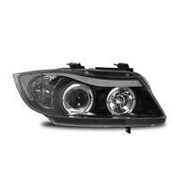 Scheinwerfer, AE-Design,  BMW E90 Lim. Bj. 05-08 / E91 Touring Bj. 05-08,  2 Standlichtringe, elektr. LWR, Klarglas/schwarz