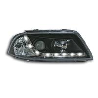 Scheinwerfer, Tagfahrlicht Design, VW Passat Bj. 00-05, Xenon-Optik-Linse, inkl. Blinker, mit LWR,  Klarglas/schwarz